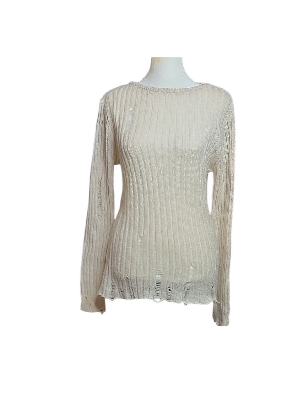Zara Beige Ribbed Sweater